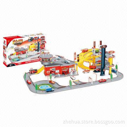 Plastic DIY Building Block/Fire Parking Lot Toy, Sized 94 x 60 x 31cm